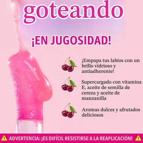 Vista 3 de Revolution Pout - Aceite de labios color rosa sandía