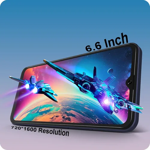 Vista 6 de 6.6 "HD+ teléfono celular 4G Android 12 Teléfono inteligente Octa-Core 6 (3+3)+16GB Expandir 512GB Dual Nano SIM Desbloqueado Teléfonos Android
