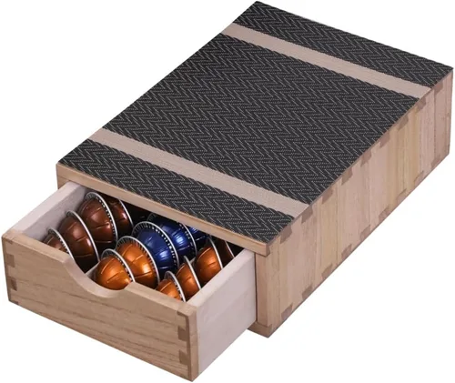 Vista 11 de DDYURI Soportes para cápsulas de café de 1 capa y 1 cajón, marrón oscuro (CF1D1C-DK)