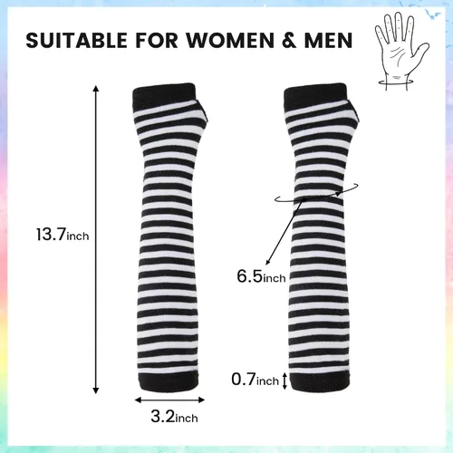 Vista 3 de Simplicity Guantes de esqueleto sin dedos para mujeres y hombres, guantes elásticos de calavera