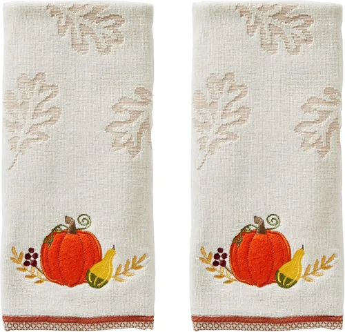 Vista 15 de SKL Home Juego de toallas de mano para otoño, cosecha, otoño, dar gracias, hogar, para baño, cocina, bar y regalo, natural, 2