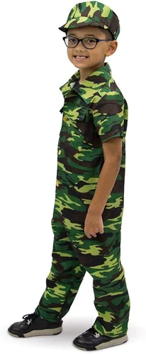 Vista 3 de Disfraz infantil de comando militar, valiente, disfraz de Halloween, disfraz de soldado del ejército, camuflado