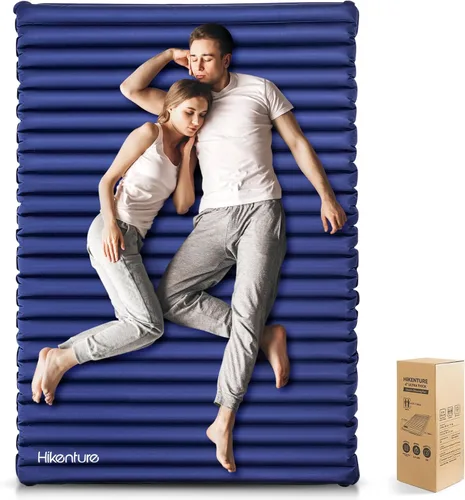 Vista 12 de Hikenture Colchoneta de dormir doble para campamento, colchón de campamento extra grueso de 4 pulgadas para 2 personas, colchoneta inflable