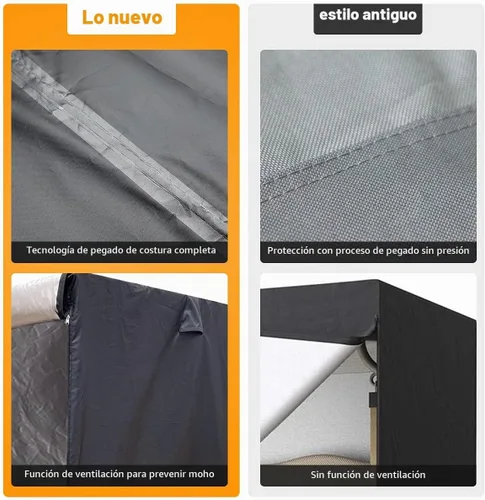 Vista 3 de Funda negra para columpio de patio, columpio de jardín de triple plaza, impermeable, resistente a los rayos UV (81 x 49 x 67 pulgadas)