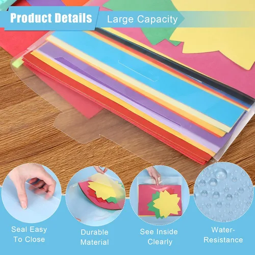 Vista 3 de Eaasty Organizador de almacenamiento de papel para álbumes de recortes, 80 unidades, 12 x 12 pulgadas, impermeable, archivos individuales de carga