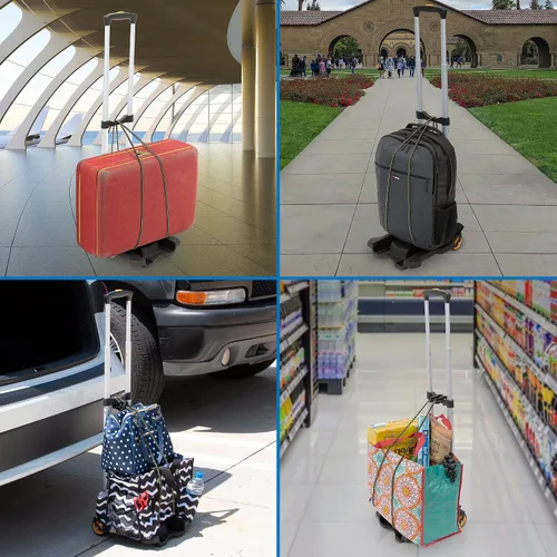 Vista 4 de Mount-It! Carrito de equipaje plegable con ruedas Fuerte, compacto, soporta 77 libras - Transporta cajas, mochilas sin problemas