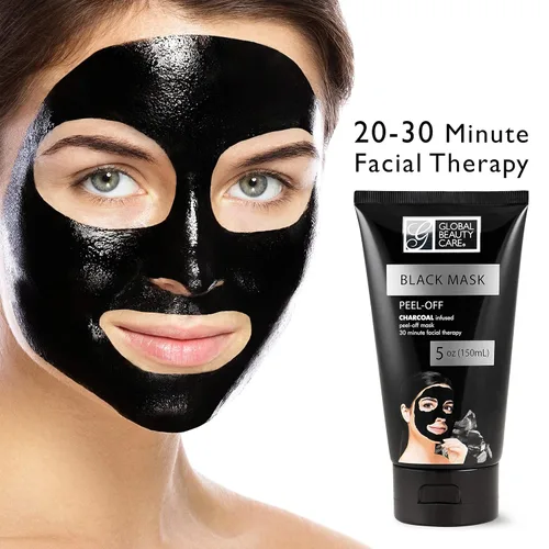 Vista 5 de Global Beauty Care Máscara negra despegable – Mascarilla facial de carbón para limpieza profunda, eliminación de puntos negros, minimización