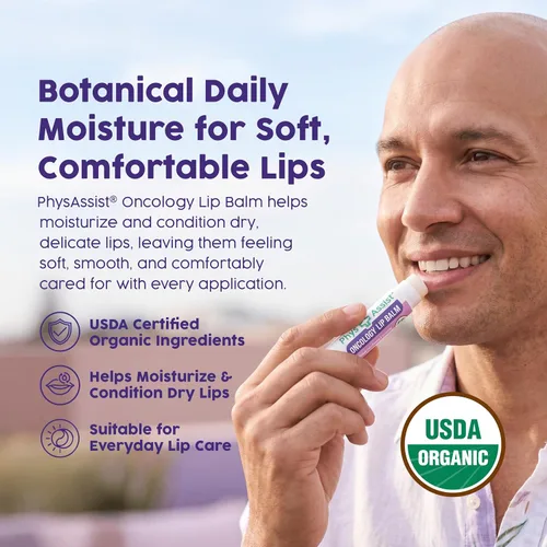 Vista 3 de PhysAssist Oncology Lip Balm USDA Organic - Cuidado de labios hidratante paquete de 3 Para labios secos, resecos y sensibles, caléndula orgánica