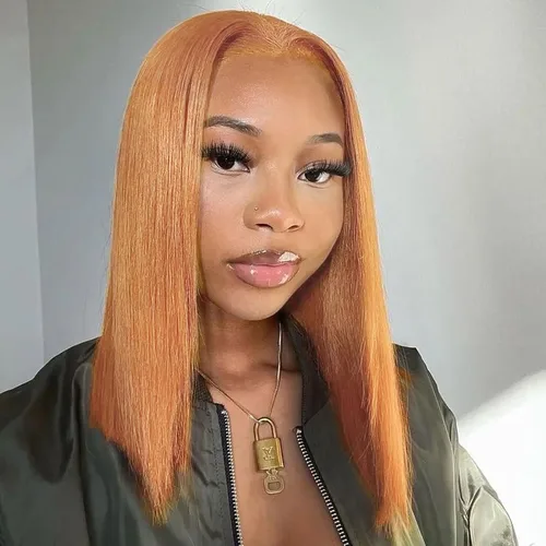 Vista 15 de Peluca Bob de pelo humano 13x4 encaje frontal HD estilo Bob corta y recta con parte lateral para mujeres negras, pelo humano prearrancado, sin De