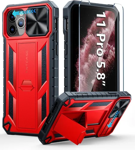 Vista 61 de FNTCASE for iPhone 11-Pro Phone Case: Military Grade Drop Proof Mobile Cover with Kickstand & Slide Rugged Shockproof Bumper Heavy Duty Protector