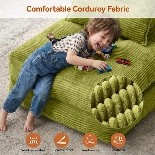 Vista 4 de MONVANE Sofá cama plegable, silla convertible 3 en 1, futón plegable con almohada, sofá individual para espacios pequeños, sala de estar, habitación