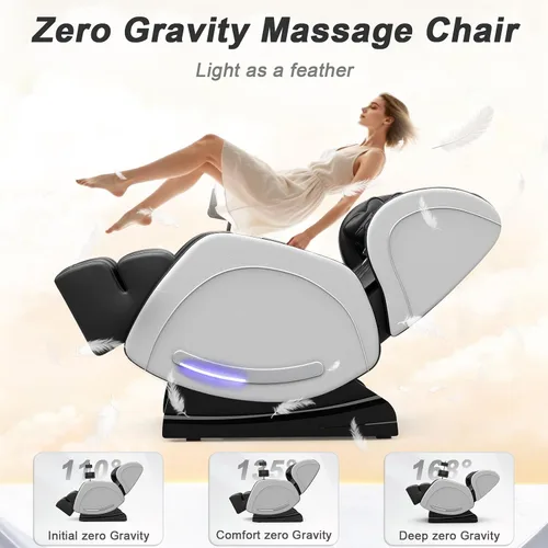 Vista 8 de Megashock SL Track 2026 Silla de masaje de cuerpo completo, silla de masaje de gravedad cero con calor trasero, 12 rodillos fijos, masaje de pies