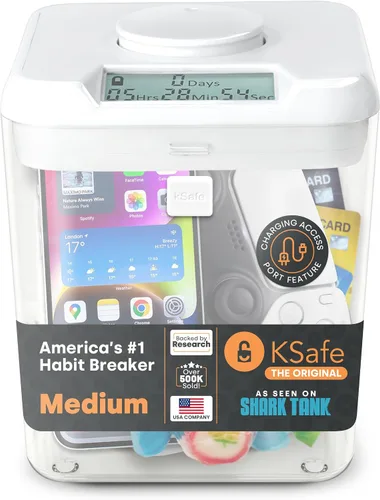 Vista 16 de KSafe - Caja de bloqueo con temporizador para teléfonos, aperitivos y medicamentos, caja fuerte para celulares, cárcel y alimentos con temporizador