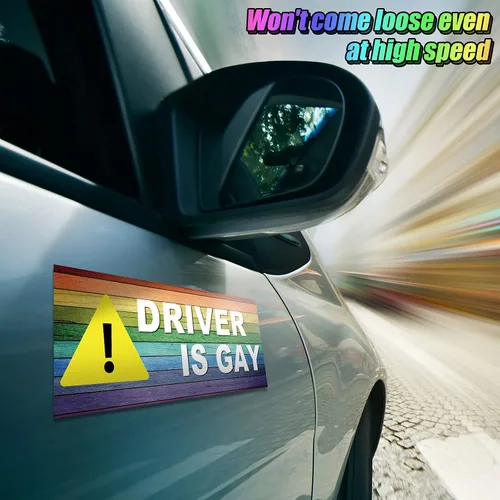Vista 6 de Frienda 10 piezas de calcomanías para parachoques divertidas con pegatinas LGBT arcoíris, pegatinas para parachoques de broma para autos, accesorios