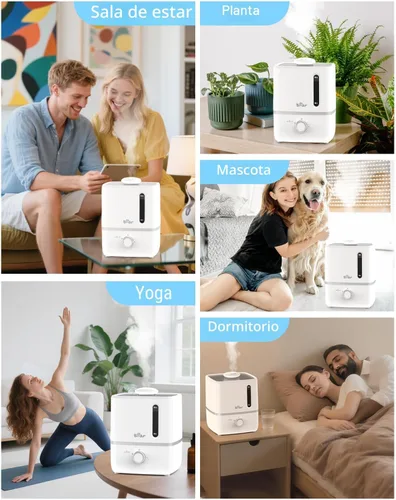 Vista 7 de Humidificadores Bear para Dormitorio, Humidificadores de Niebla Fría de 2.5L y Difusor de Aceites, Humidificadores Rápidos y Silenciosos para Toda