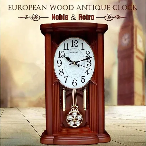 Vista 5 de Reloj de péndulo, relojes de repisa vintage, funciona con pilas, para sala de estar, oficina, hogar, reloj de chimenea con campanilla Westminster