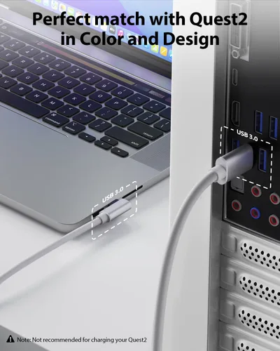 Vista 5 de Amavasion Cable de enlace de 20 pies compatible con accesorios Meta Quest ProOculus Quest 2 y PCSteam VR, transferencia de datos de PC de alta
