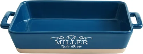 Vista 13 de Let's Make Memories Cazuela de gres personalizada hecha con amor, utensilios de cocina, para ella, azul marino