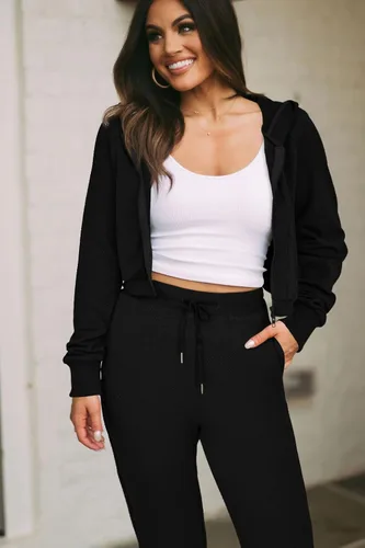 Vista 4 de MASCOMODA Conjunto de 2 piezas para mujer, sudadera con capucha y pantalones deportivos de otoño con bolsillos