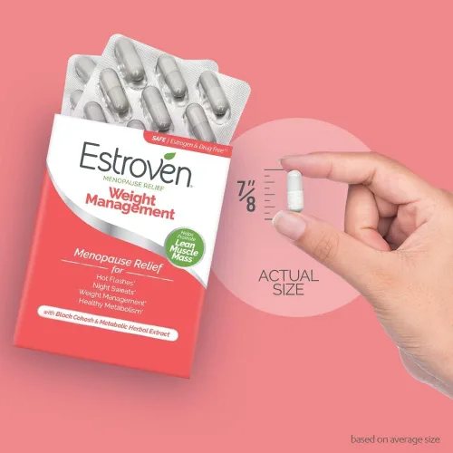 Vista 4 de Estroven Control de peso para el alivio de la menopausia - 30 unidades y refuerzo del estado de ánimo para el alivio de la menopausia - 30