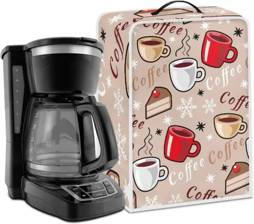 Vista 15 de Cubierta antipolvo para máquina de café, impresión de café, cubierta de protección de huellas dactilares para soporte, máquina de café, cubierta