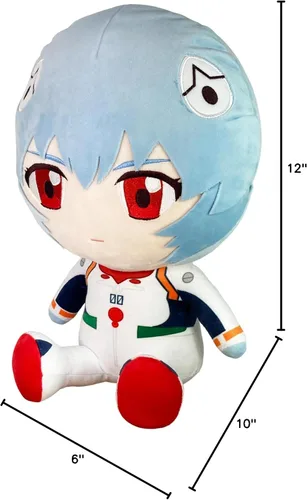 Vista 4 de Great Eastern Entertainment Evangelion Nueva Película - Rei Ayanami Plug Suit Sentado Felpa 12" H