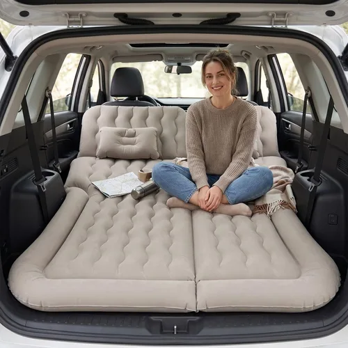 Vista 2 de SUV Air Mattress, Gray Inflatable Car Mattress with 12V Pump for Camping Grey