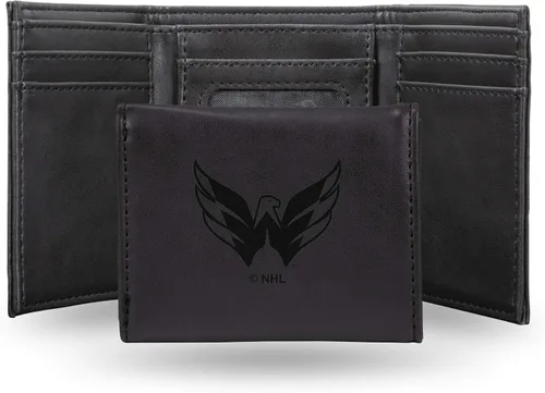 Vista 35 de NHL Rico Industries - Billetera triple grabada con láser y tres pliegues, accesorio para hombre