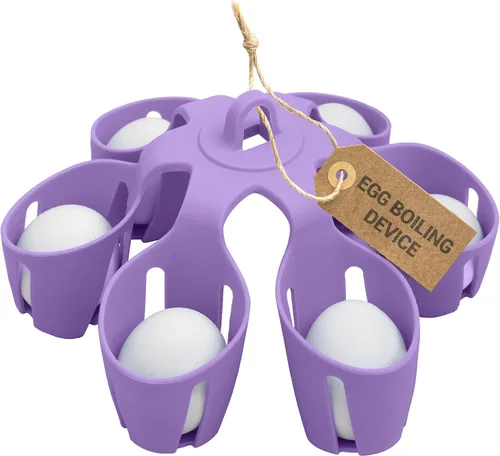 Vista 3 de Accesorio de silicona para hervir huevos, cocina 6 huevos a la vez, apto para lavavajillas, soporte para huevos duros, hace huevos duros o blandos