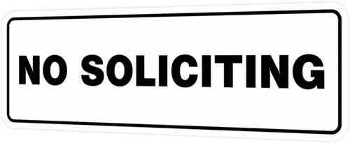 Vista 53 de Estándar No Soliciting Door/Wall Sign - Negro - Pequeño