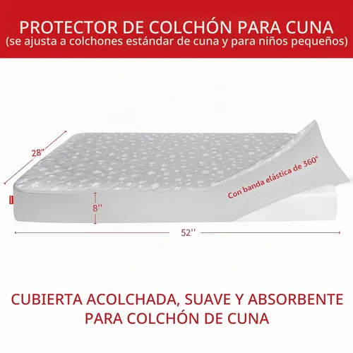 Vista 6 de Protector de colchón impermeable para cuna, paquete de 2 Estrella gris y azul marino