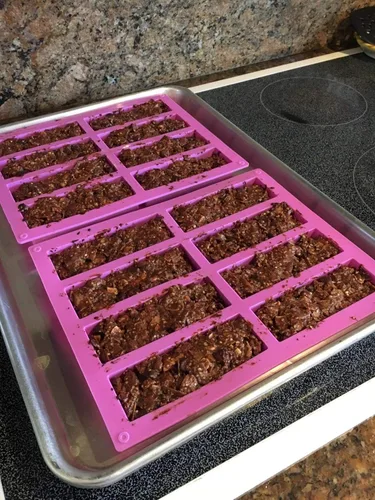 Vista 2 de Palksky (2 piezas) Barra rectangular de granola de 8 cavidades, molde de silicona, moldes de barra de nutrición/cereales, barra de energía