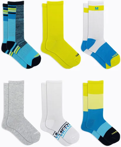Vista 2 de Merrell Kids' Everyday Half Cushion Socks - 6 Pair Pack - Reinforced Heel-toe and Moisture Management