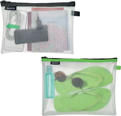Vista 3 de Leitz Set of 4 Leitz Wow Travel Pouches, Water Resistant, Translucent, Ideal for Visible Storage and Organisation, Sizes: Small (A6), Medium (A5)