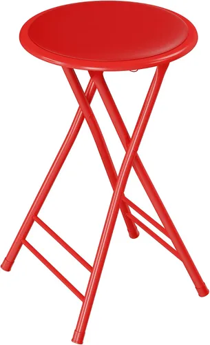 Vista 14 de Lavish Home Taburete plegable con asiento acolchado sin espalda, juego de 2