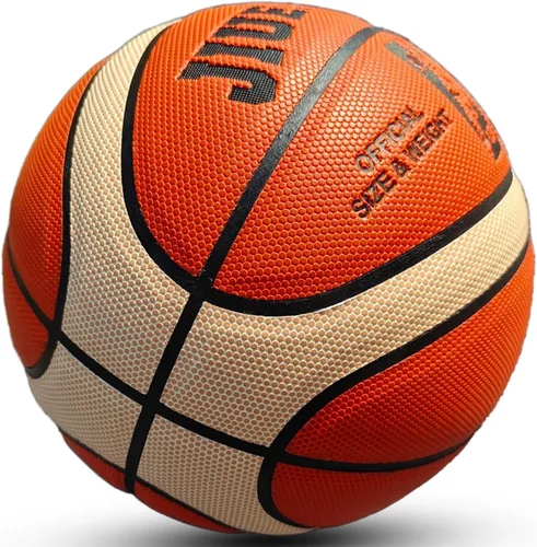 Vista 3 de Basketball, Adult Size 7, 12 Panel, 2-Tone Design, 29.6inches, Orange/Yellow, Indoor/Outdoor Play, 1 Pack