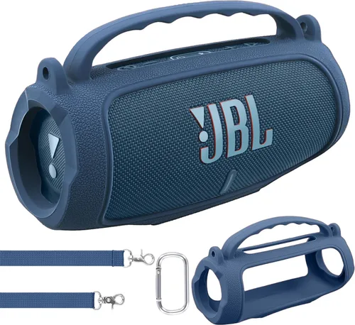 Vista 20 de co2CREA Funda de silicona para altavoz Bluetooth JBL Charge 5 portátil a prueba de agua, funda de viaje suave con correa para el hombro, funda