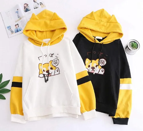 Vista 5 de Sudadera con capucha para mujeres y adolescentes, diseño animé de animales estilo cosplay