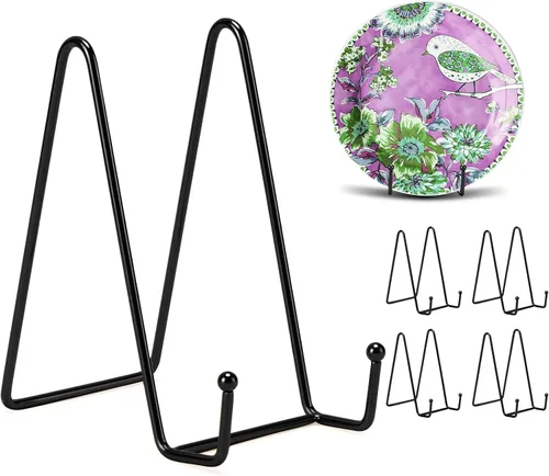 Vista 13 de Kruodop Soportes de Placa de 10 Pulgadas para Exhibición, Paquete de 3 Soportes de Placa para Exhibición, Soporte de Caballete de Marco de Metal