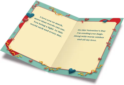 Vista 2 de Prime Greetings Tarjeta del día de San Valentín para nieto, hecha en Estados Unidos, ecológica, tarjeta gruesa con sobre de alta calidad de 5 x 7.75