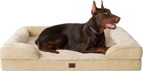 Vista 19 de EHEYCIGA – Cama ortopédica impermeable para perros pequeños, de espuma viscoelástica tipo caja de huevos, con bordes elevados y base antideslizante