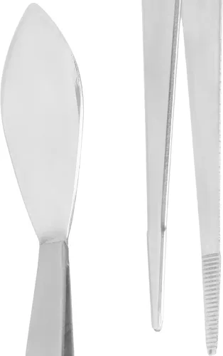 Vista 5 de Pinzas largas para manualidades, pinzas de acero inoxidable, pinzas para bonsái, pinzas rectas de mango largo con puntas dentadas, herramienta