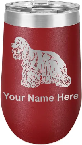 Vista 26 de LaserGram Vaso de vino de acero inoxidable de doble pared, grabado personalizado incluido (negro)