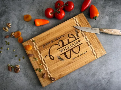 Vista 3 de Personalized Cutting Boards – Personalized Cutting Boards Wood Engraved – Lovely Birthday, Anniversary, Bridal Shower, Wedding Present – Custom