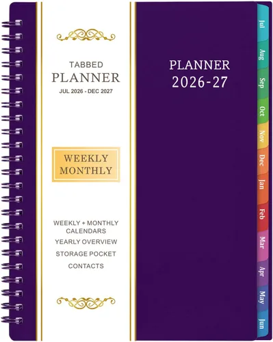 Vista 11 de Agenda 2026 – Agenda 2026, 2026 semanal y mensual con pestañas, enero 2026 a diciembre 2026, 6.25 x 8.3 pulgadas, encuadernación fuerte de doble