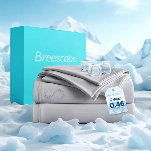 Vista 13 de Breescape Cooling Sheets Twin XL Size - BlendTek Dry & Cool Technology Cooling Bed Sheets for Hot Sleepers and Night Sweats, Q-Max>0.46 Tech Twin XL