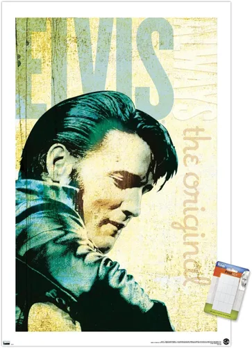 Vista 12 de Trends International Elvis Presley - Póster de pared original, 34 pulgadas de largo x 22.4 pulgadas, versión enmarcada en caoba Versión enmarcada