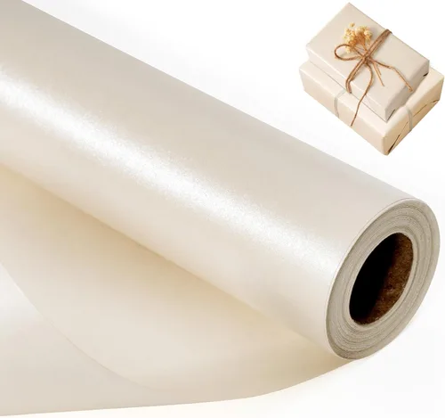 Vista 8 de Papel de regalo azul claro mate, papel de regalo reversible Pearly-Lustre