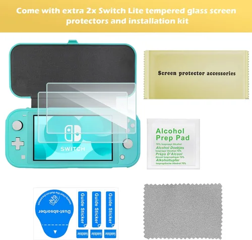 Vista 6 de ProCase Funda abatible para Nintendo Switch Lite con 2 protectores de pantalla de vidrio templado, funda protectora delgada con cubierta frontal