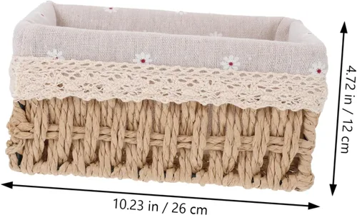 Vista 4 de Alipis Elegante juego de cestas de ratán simples para decoración de interiores, organización, lavable, versátil